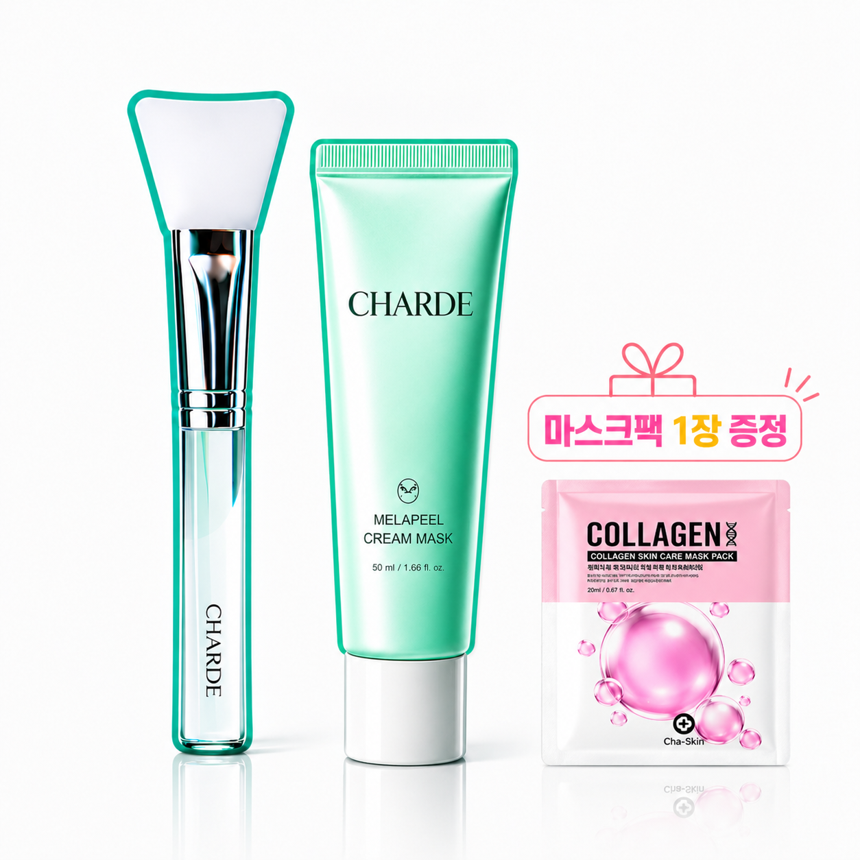 (정품)정선희 기미팩 샤르드 멜라케어 멜라필 크림 마스크 기미삭제 뜯는 흑자 필오프 팩 멜라 크림 50ml 멜라닌 기미 흡착케어 +브러쉬+뷰티 콜라겐 마스크팩 3종세트